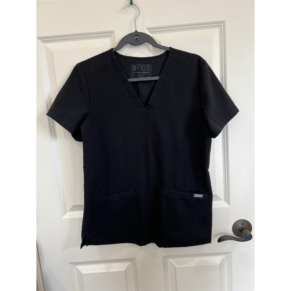 Figs Technical Collection Scrub Top Black Size XS